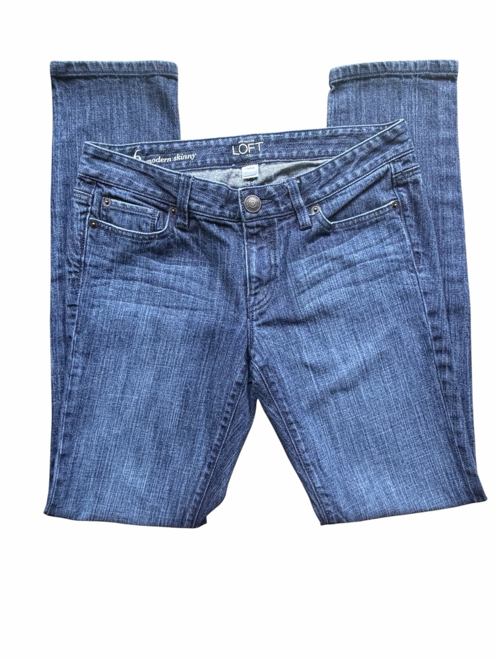 LOFT MODERN SKINNY Mid-Rise Blue Straight Leg Jeans – Women SZ 6